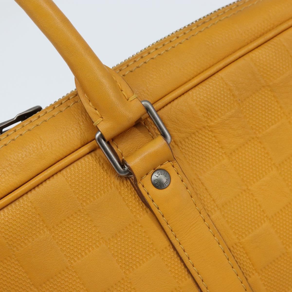 Louis Vuitton Porte-Documents Voyage Damier Infini Leather Yellow Leather Briefcase Bag (Pre-Owned)