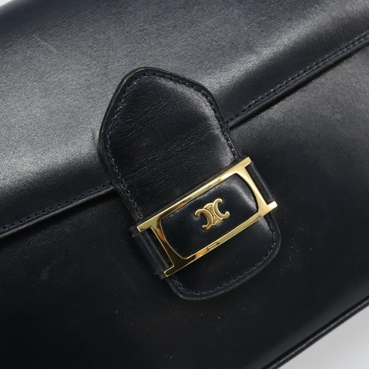 Celine Shoulder Leather Navy Leather Shoulder Bag Bag (Pre-Owned)