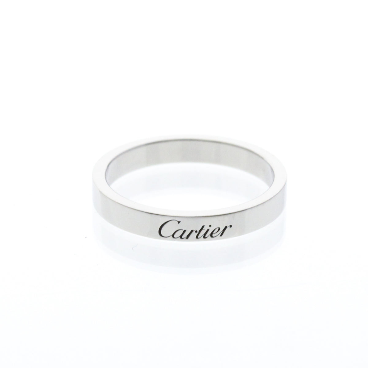 Cartier C De Cartier Wedding Band Platinum Silver Platinum Ring Jewelry (Pre-Owned)