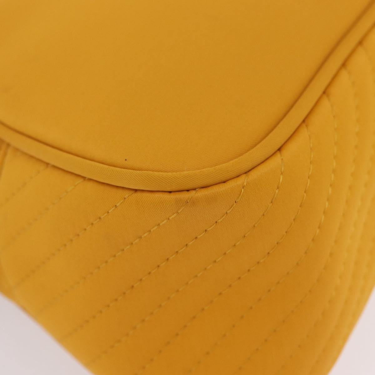 Saint Laurent Vintage Quilted Top Handle Bag Nylon Yellow Nylon Handbag (Pre-Owned)