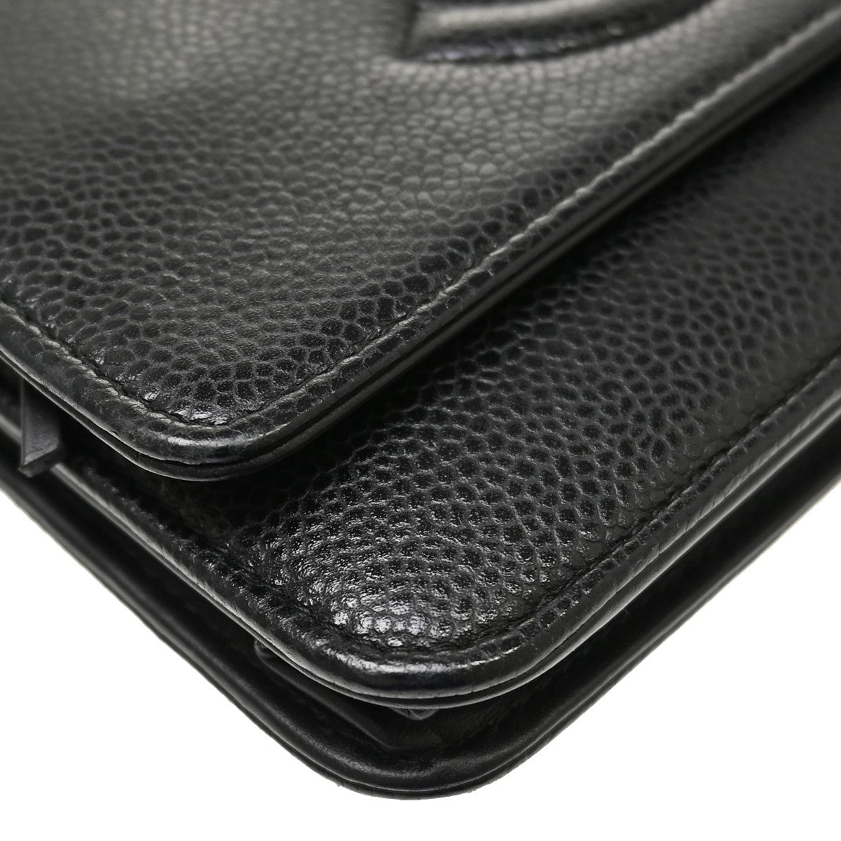 Chanel Wallet On Chain Caviar Black Leather Clutche & Pouche Bag (Pre-Owned)