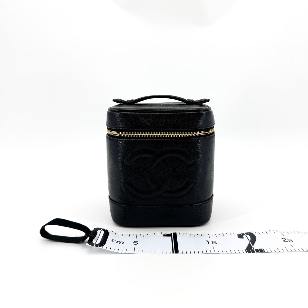 Chanel Vintage Timeless Cosmetic Case Caviar Black Leather Clutche & Pouche Bag (Pre-Owned)