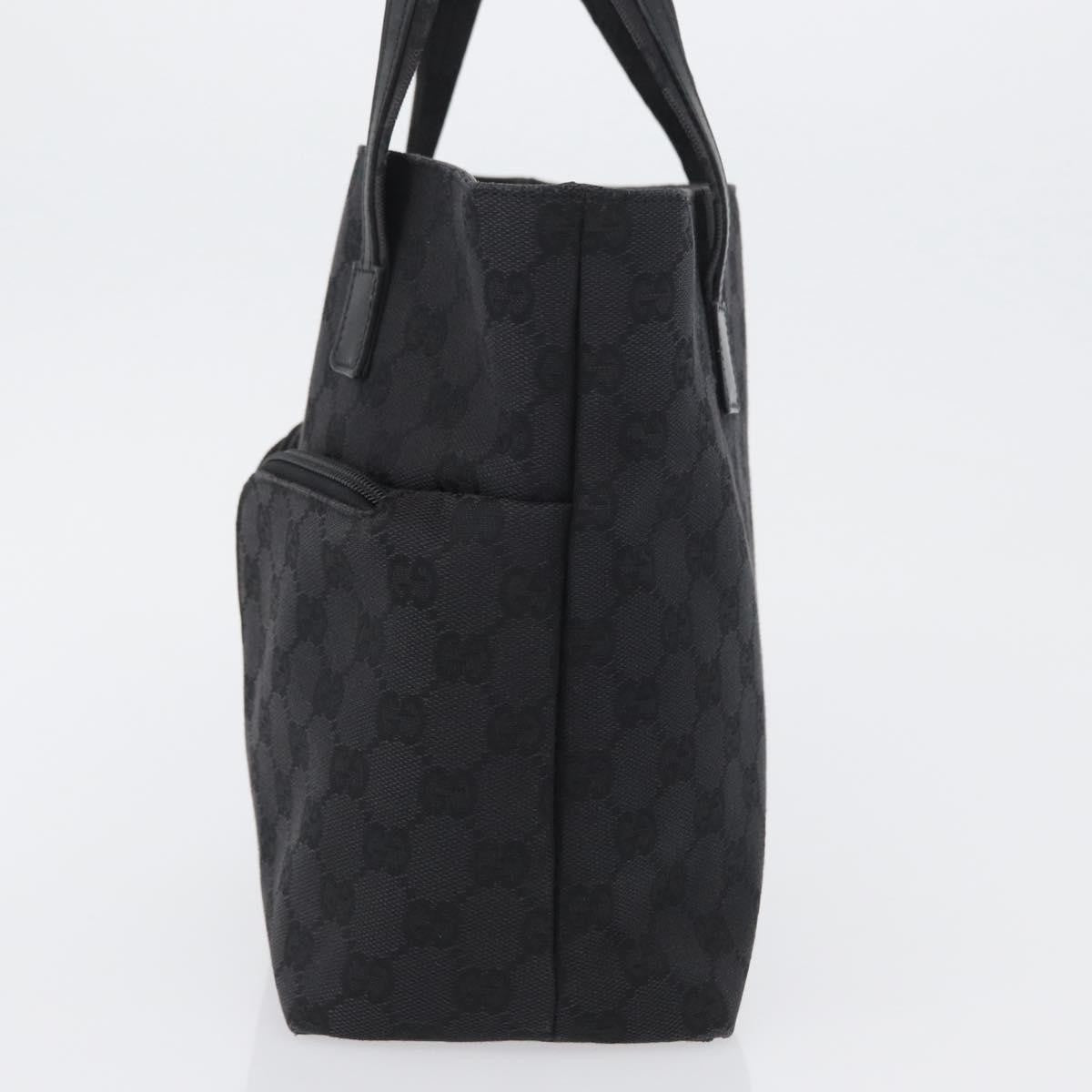 Gucci Double Pocket Tote Gg Canvas And Leather Black Canvas Handbag (Pre-Owned)