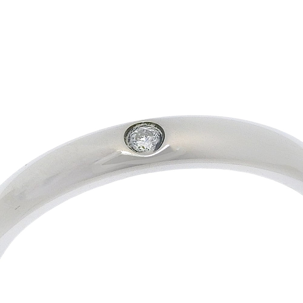 Cartier 1895 Wedding Band Platinum With Diamond Silver Platinum Ring Jewelry (Pre-Owned)