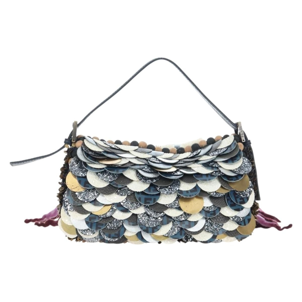 Fendi Mamma Baguette Zucca Jacquard Velvet Multicolour Wool Shoulder Bag Bag (Pre-Owned)