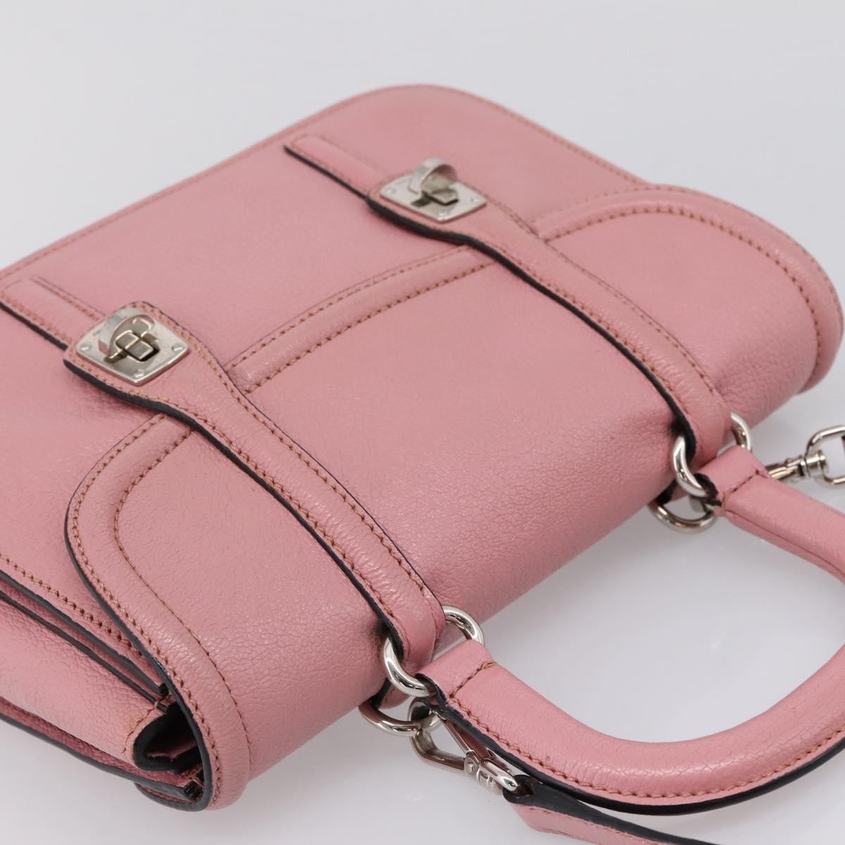 Miu Miu Beau Top Handle Leather Pink Leather Handbag (Pre-Owned)