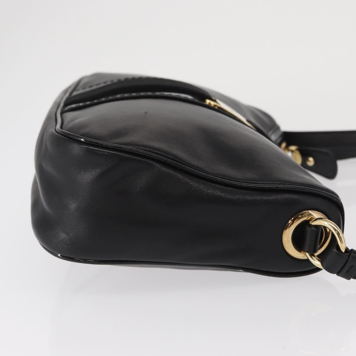 Salvatore Ferragamo Vala Leather Black Leather Shoulder Bag Bag (Pre-Owned)