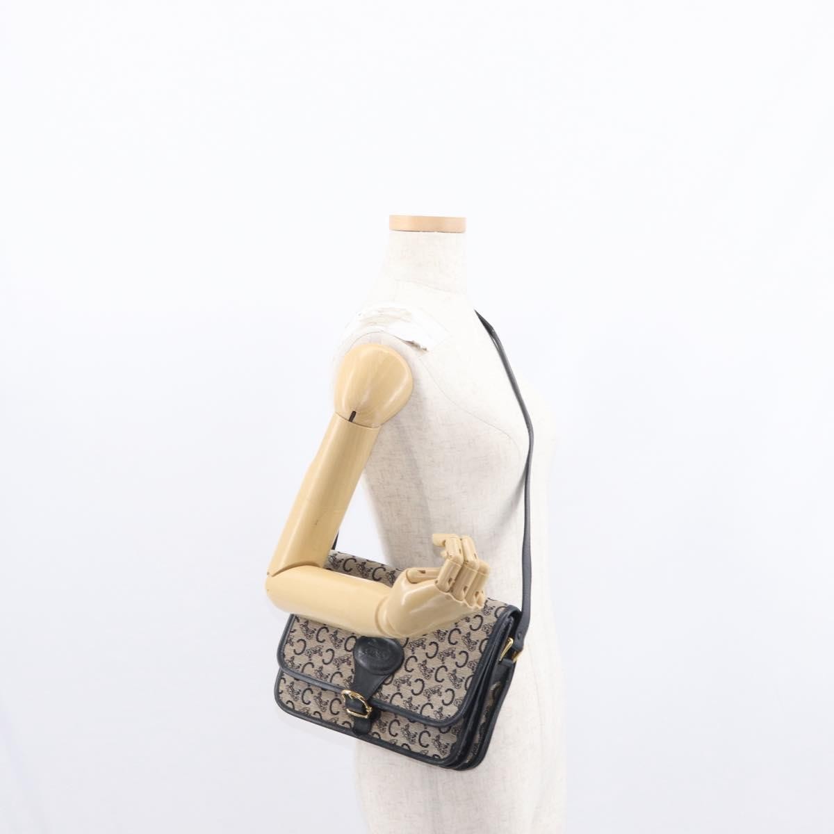 Celine C Sulky Canvas Navy Canvas Shoulder Bag Bag (Pre-Owned)
