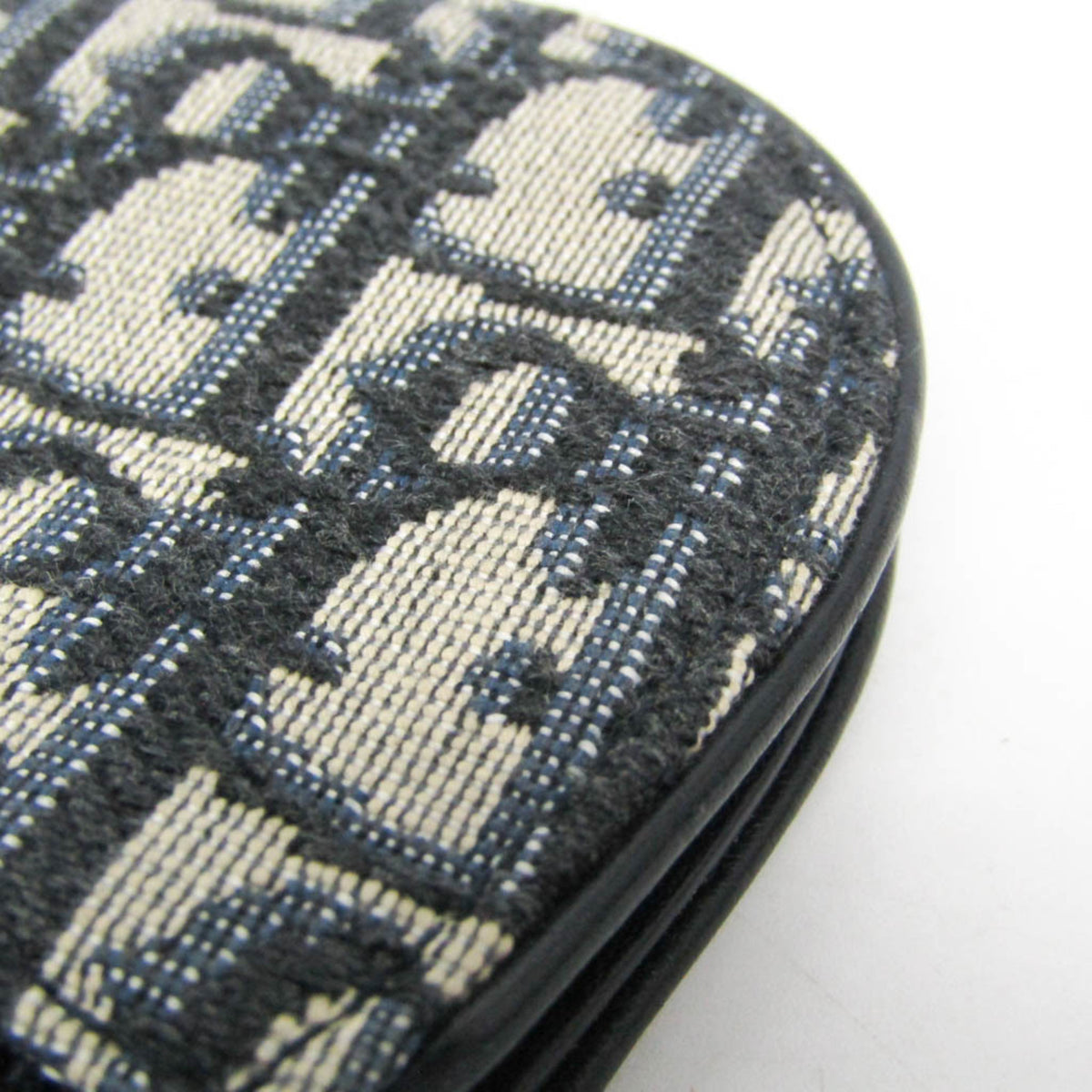 Christian Dior Vintage Saddle Zip Coin Purse Diorissimo Canvas Navy Canvas Clutche & Pouche Bag (Pre-Owned)