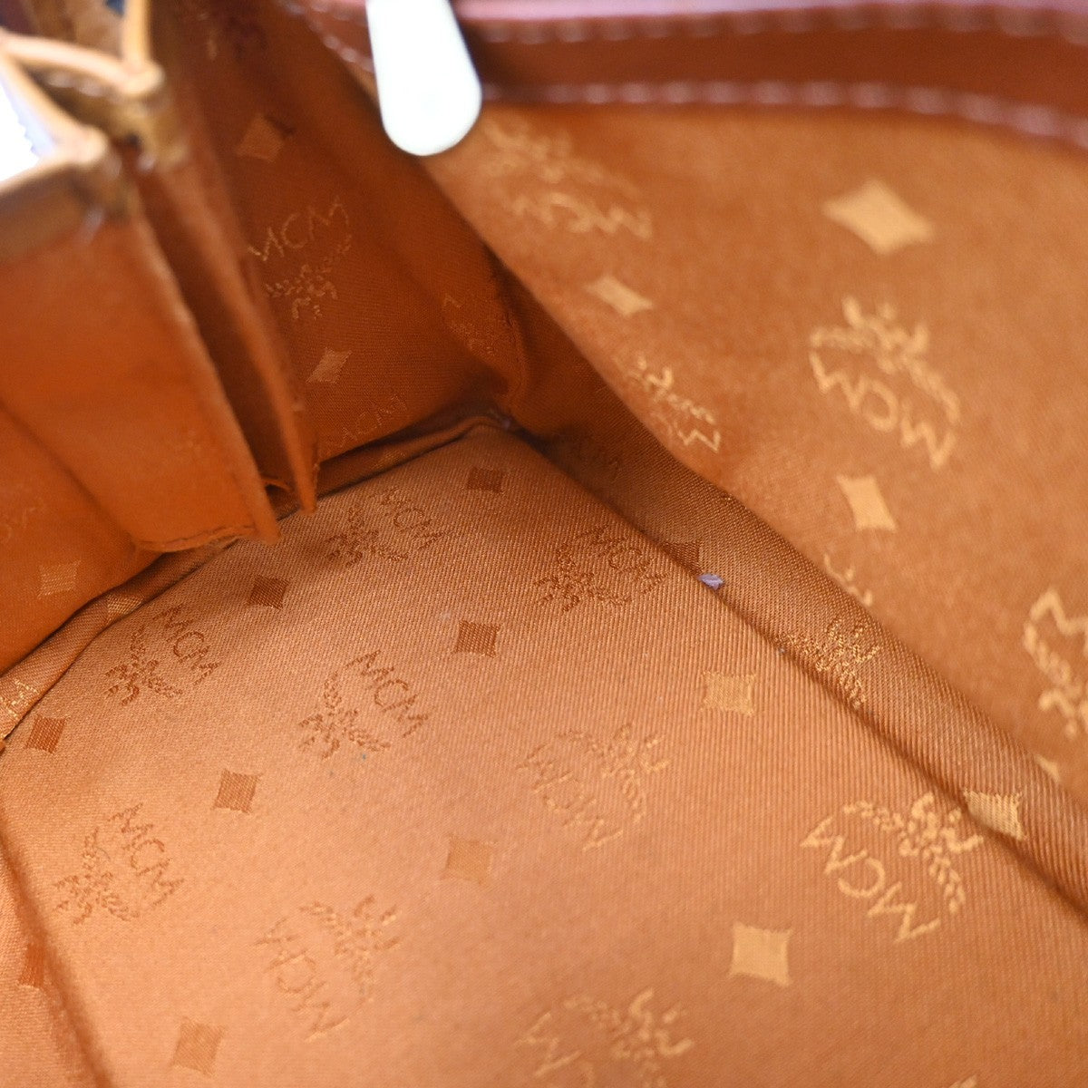 MCM Visetos Logogramme Leather Brown Leather Handbag (Pre-Owned)