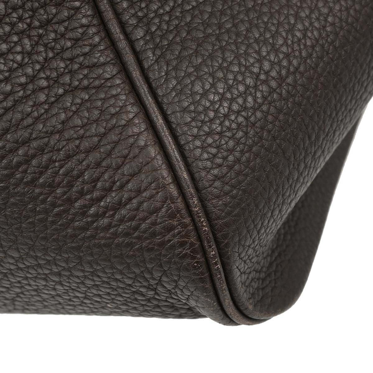 Hermes Paris-Bombay Clémence Brown Leather Handbag (Pre-Owned)