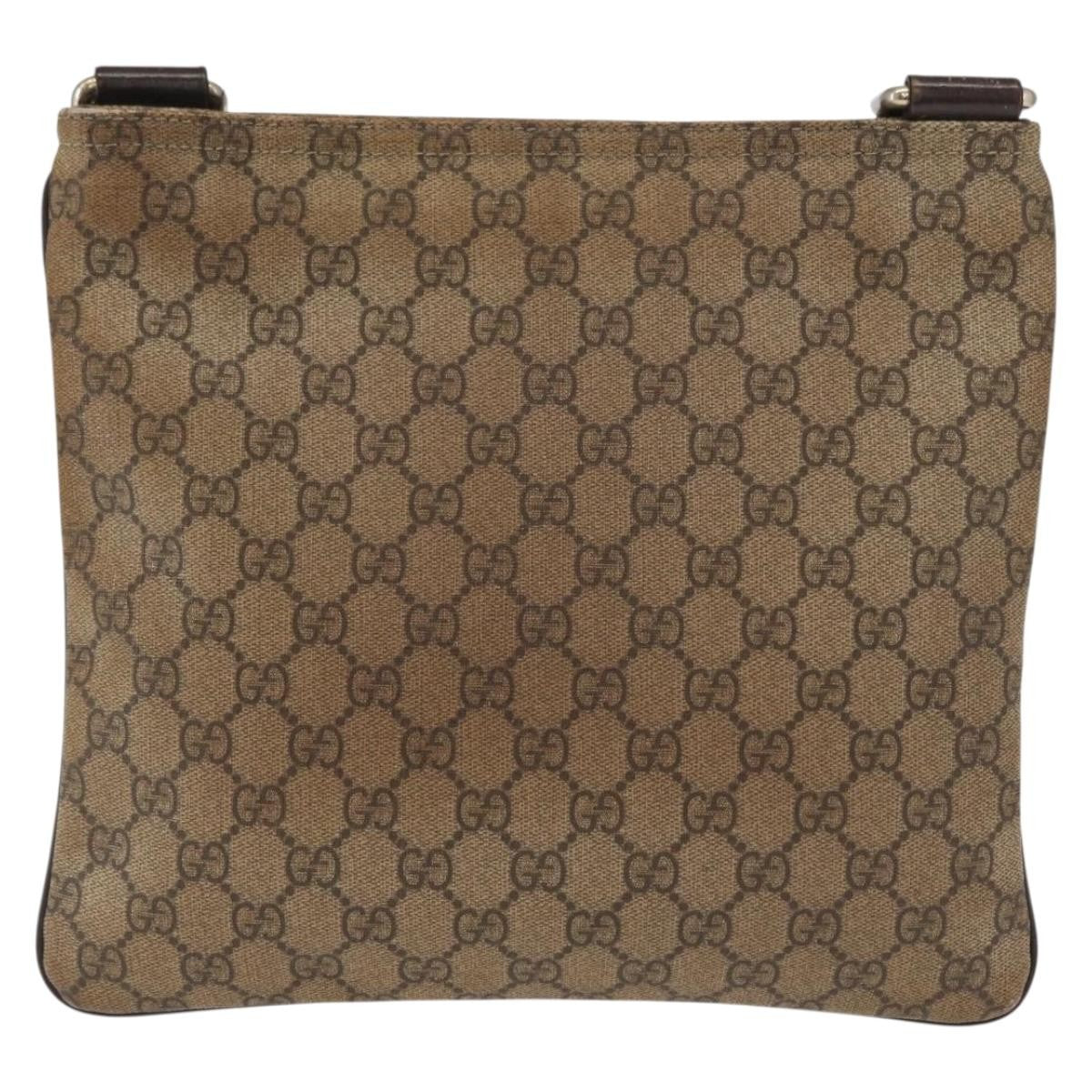 Gucci Flat Messenger Gg Coated Canvas Beige Pvc Shoulder Bag Bag (Pre-Owned)