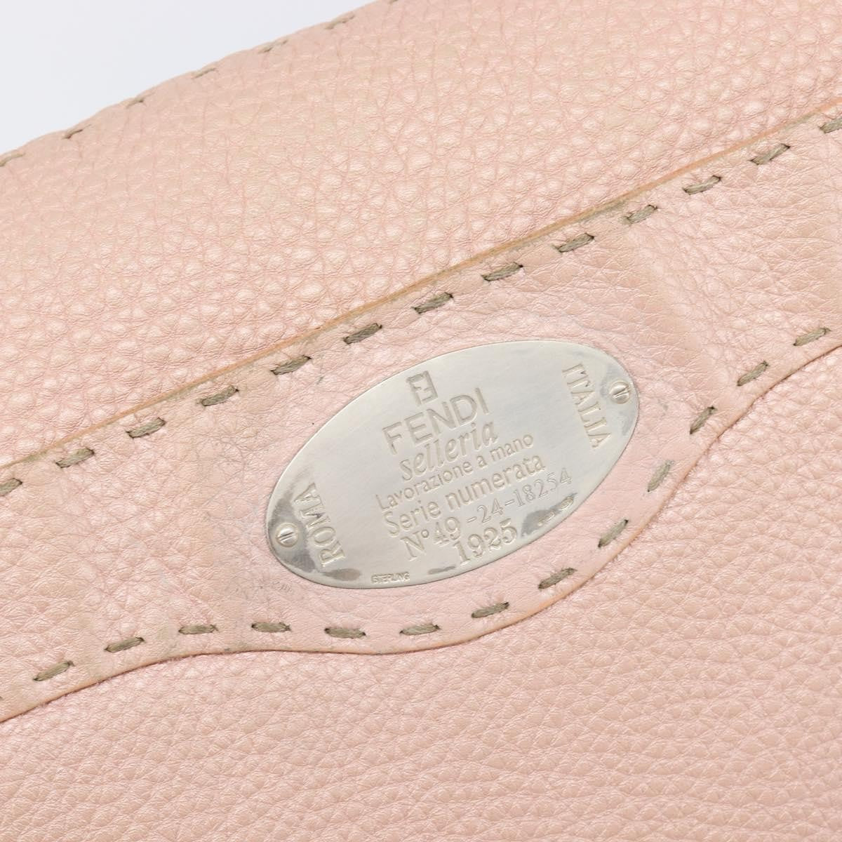 Fendi Vintage Selleria Zip Messenger Leather Pink Leather Handbag (Pre-Owned)