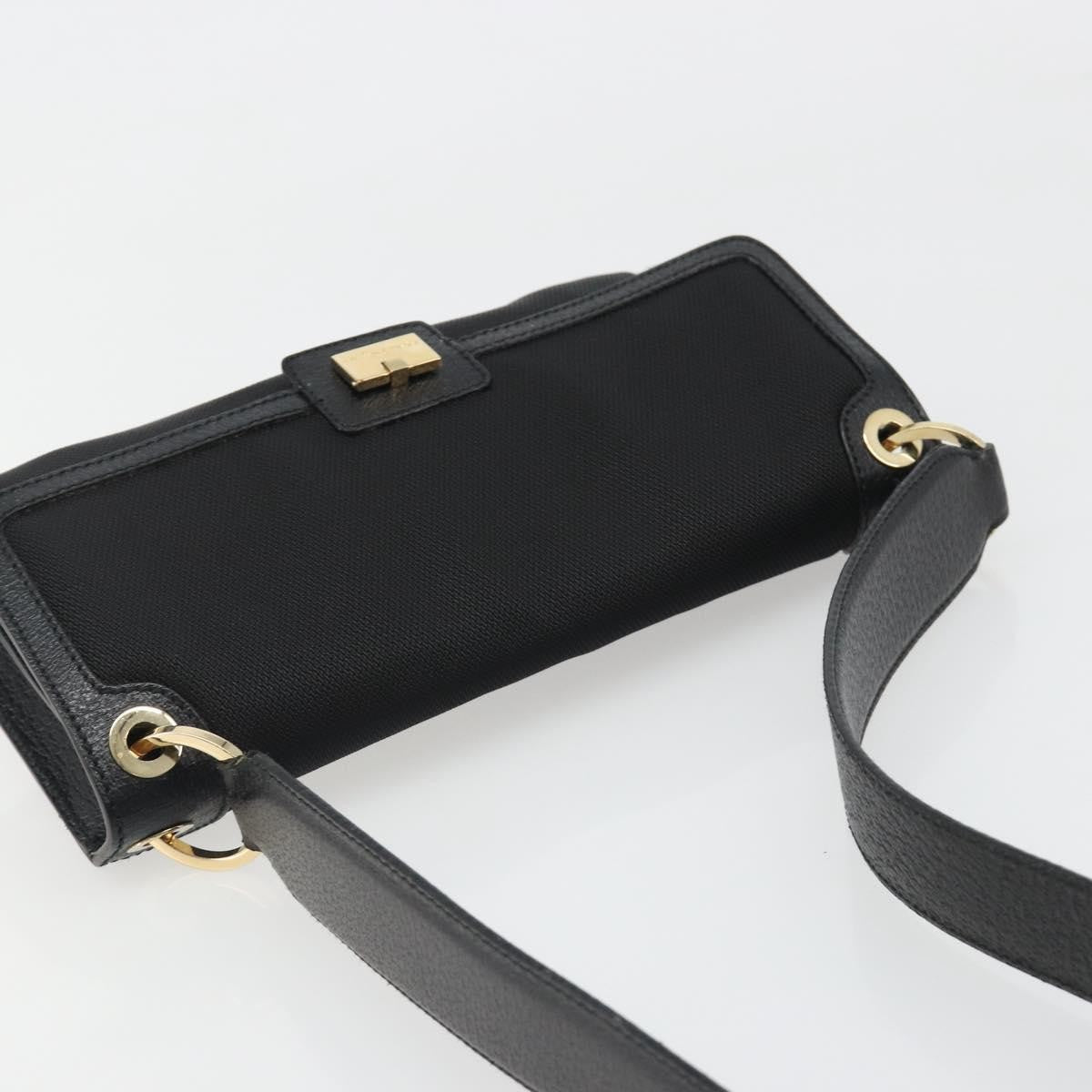Salvatore Ferragamo Shoulder Bag Canvas Black Canvas Shoulder Bag Bag (Pre-Owned)