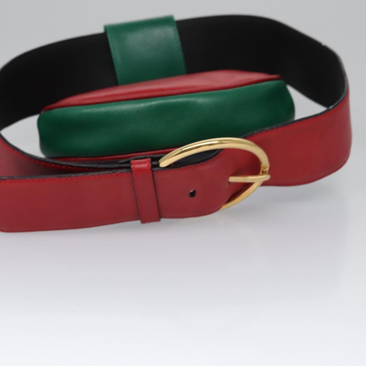 Salvatore Ferragamo Gancini Waist Leather Red Leather Clutche & Pouche Bag (Pre-Owned)