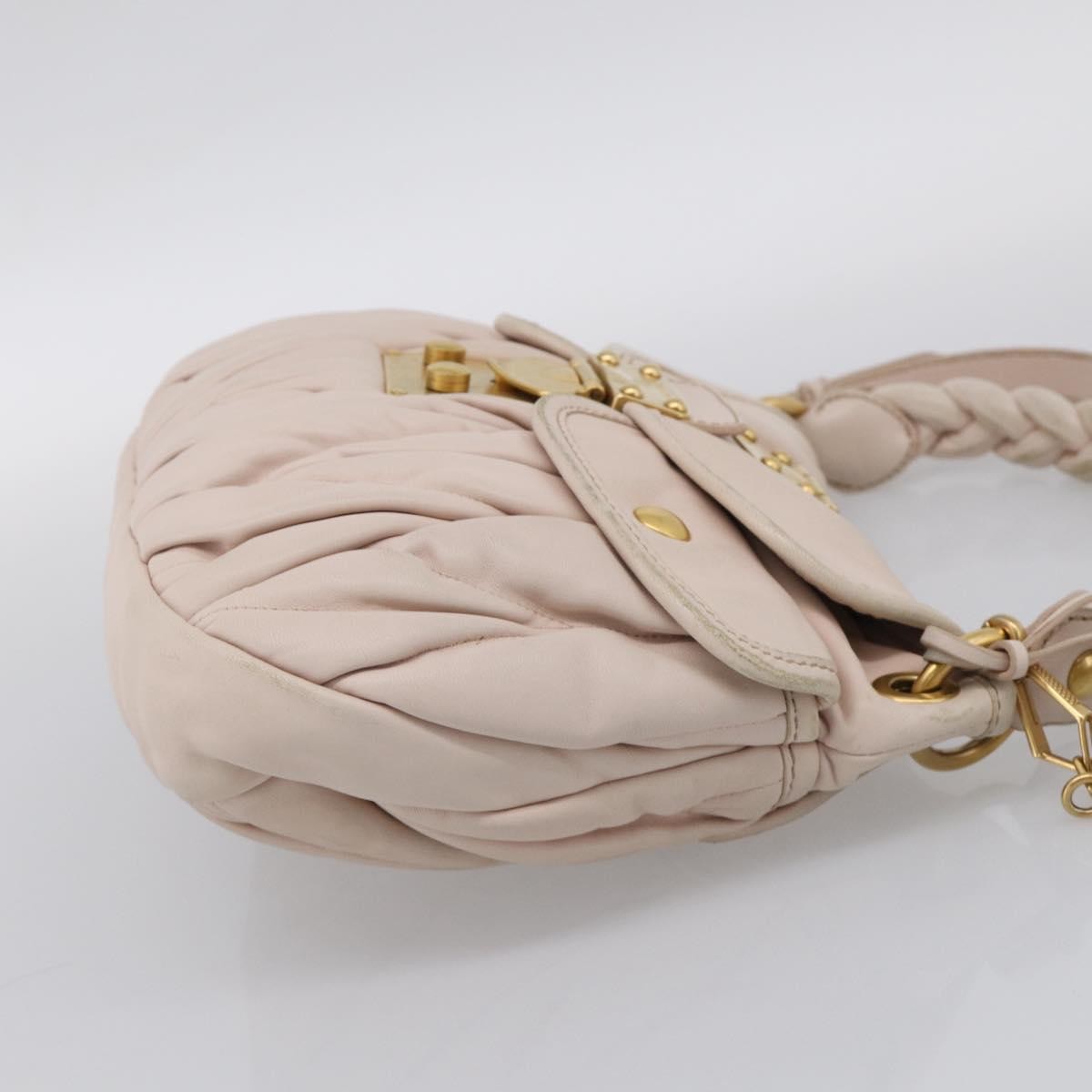 Miu Miu Coffer Hobo Matelasse Leather Pink Leather Handbag (Pre-Owned)