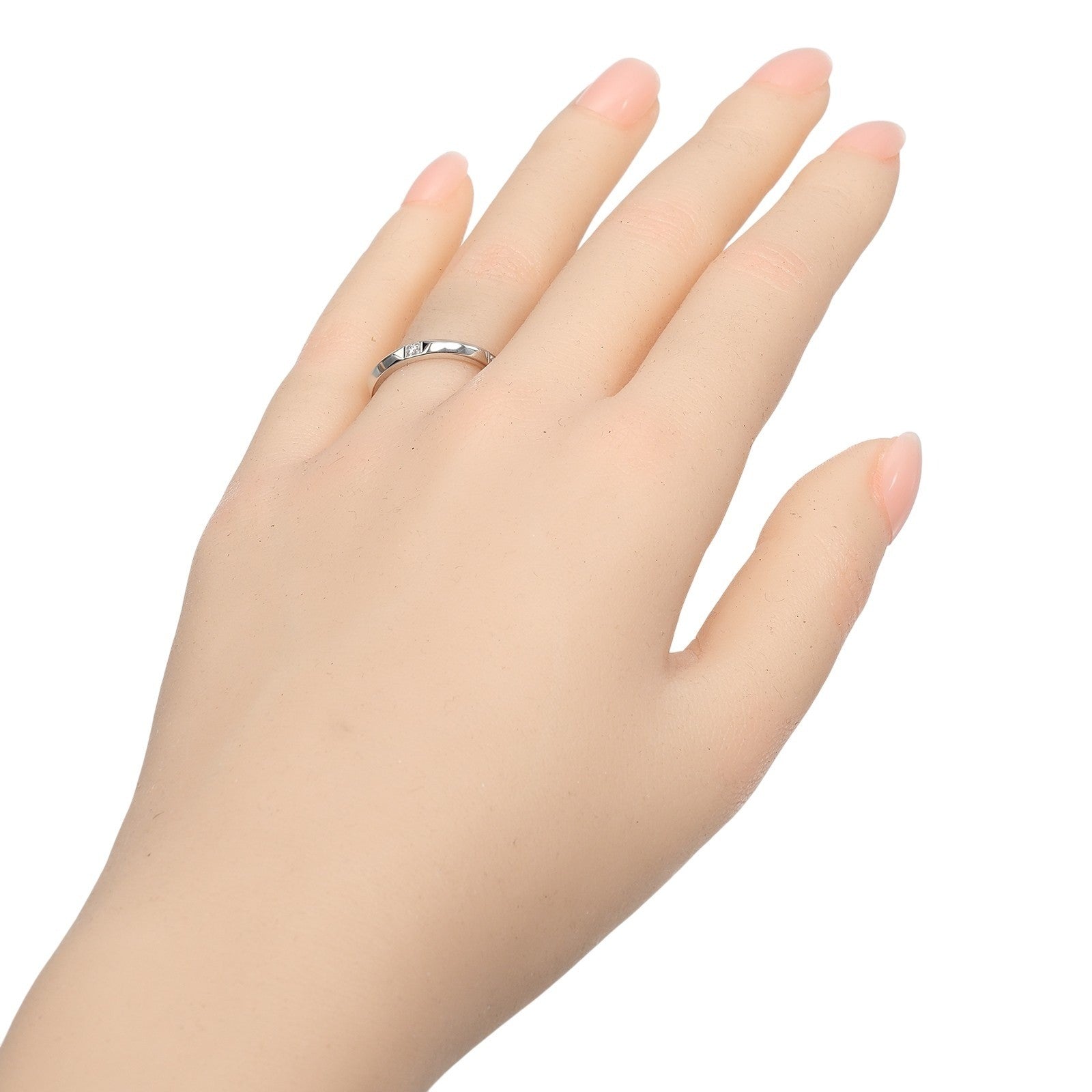 Tiffany & Co. True Band Platinum / 5Pdiamond Silver Platinum Ring Jewelry (Pre-Owned)