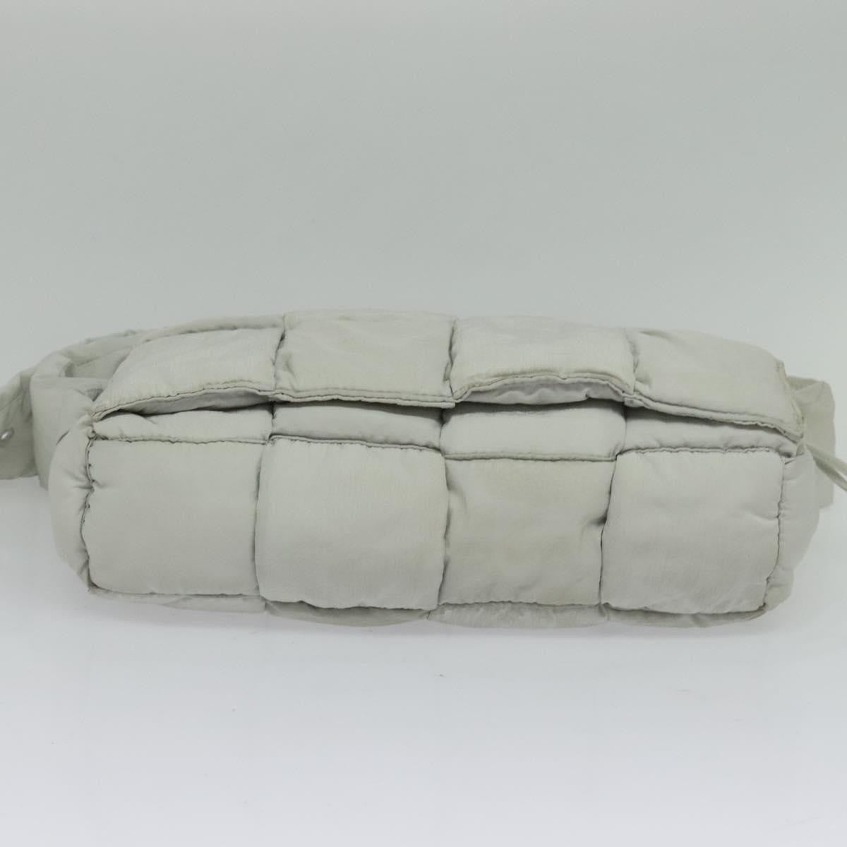 Bottega Veneta Padded Tech Cassette Intrecciato Nylon Gray Nylon Shoulder Bag Bag (Pre-Owned)