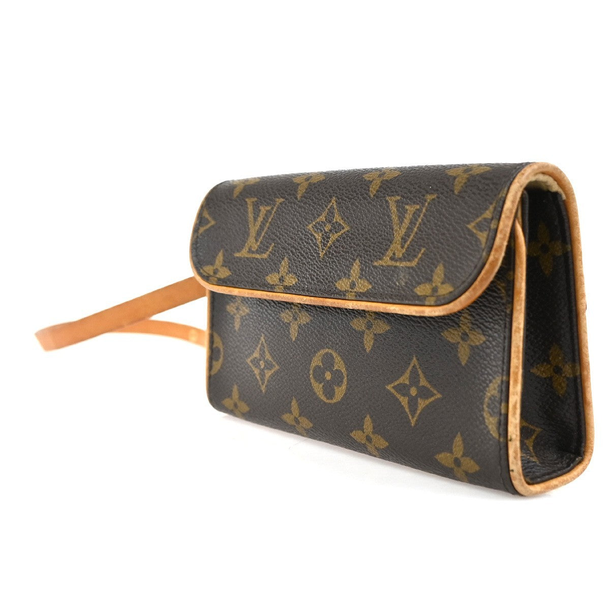 Louis Vuitton Florentine Waist Monogram Canvas Brown Leather Clutche & Pouche Bag (Pre-Owned)