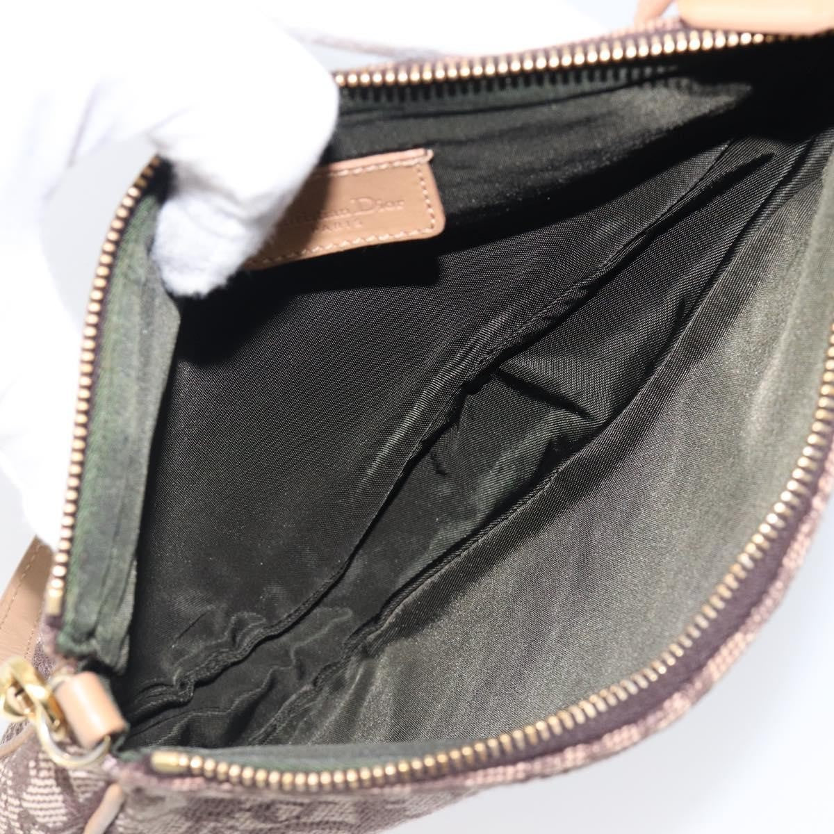 Christian Dior Vintage Saddle Bag Canvas Brown Canvas Clutche & Pouche Bag (Pre-Owned)