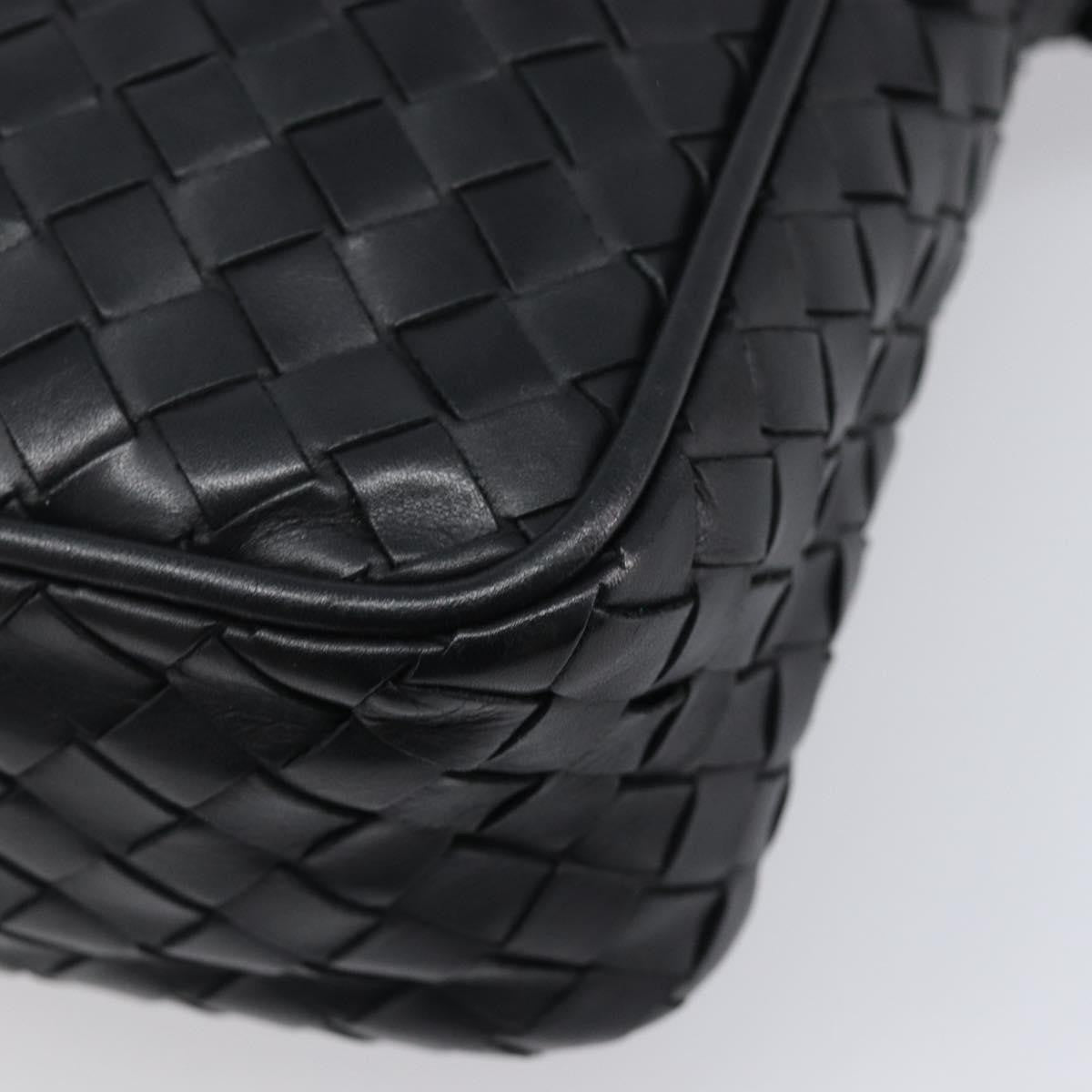 Bottega Veneta Front Pocket Messenger Intrecciato Nappa Black Leather Shoulder Bag Bag (Pre-Owned)