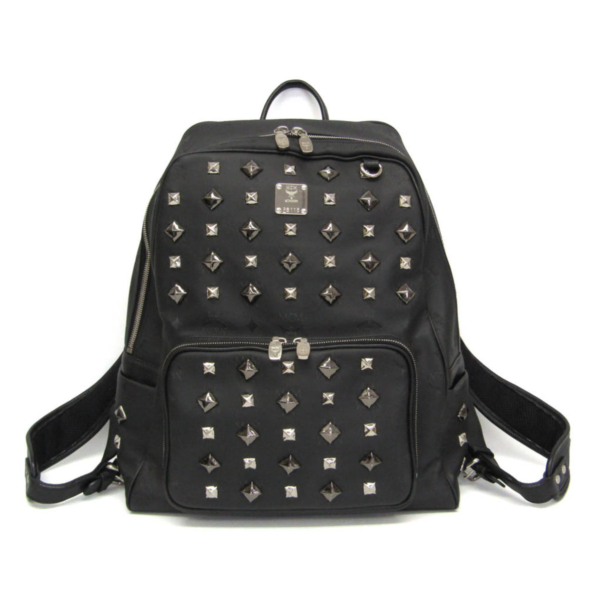 MCM Visetos Canvas Black Canvas Backpack Bag (Pre-Owned)