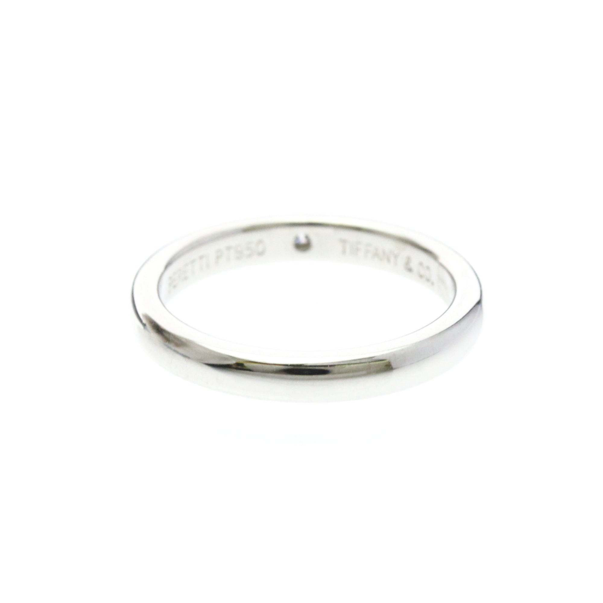 Tiffany & Co. Elsa Peretti 1 Diamond Stacking Band 950 Platinum With Diamond Silver Platinum Ring Jewelry (Pre-Owned)