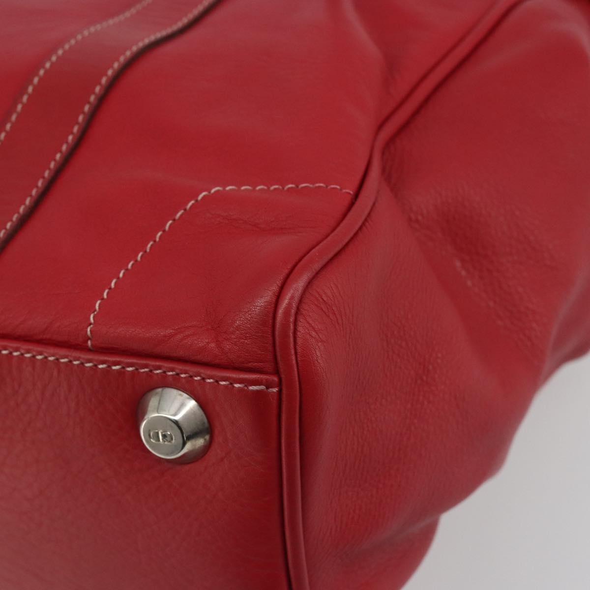Christian Dior Cd Shoulder Bag Leather Red Leather Shoulder Bag Bag (Pre-Owned)