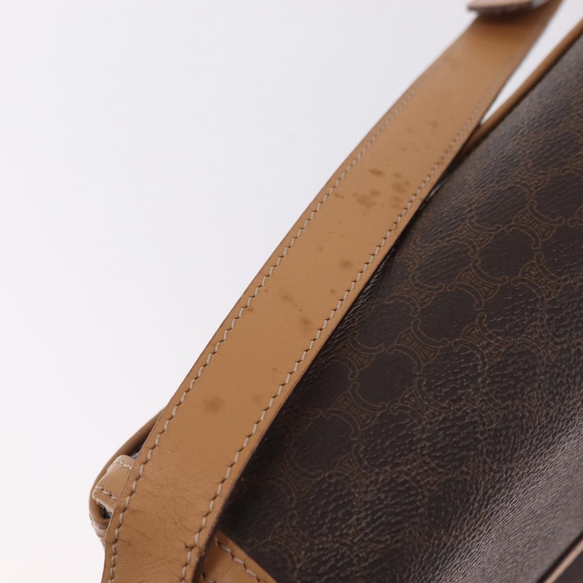 Celine Macadam Shoulder Canvas Brown Canvas Crossbody Bag Bag (Pre-Owned)