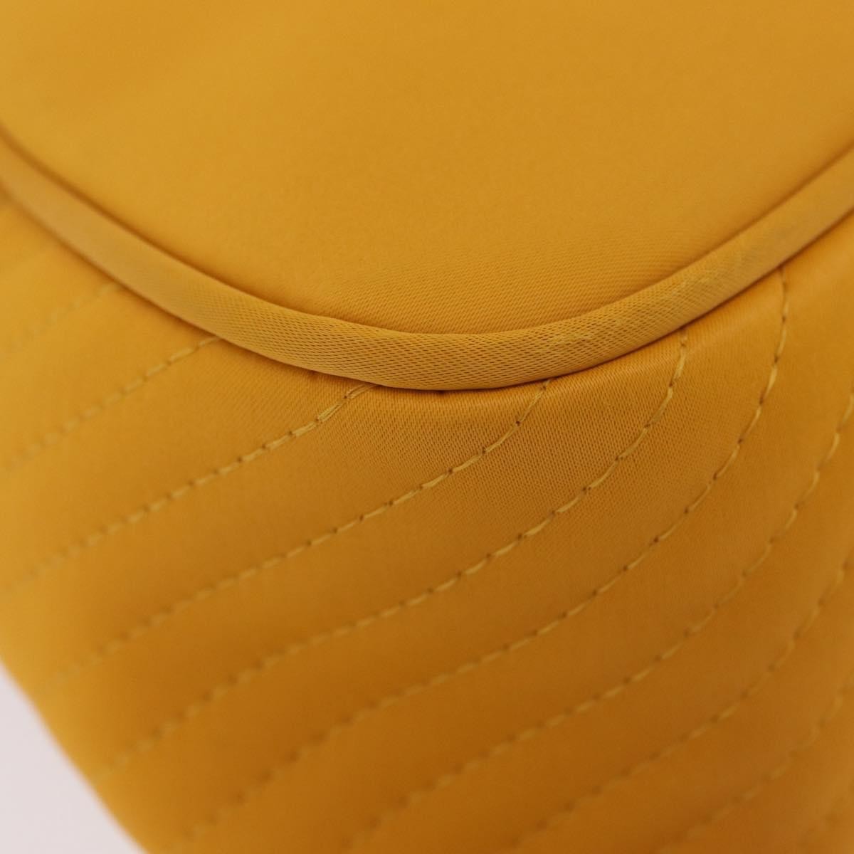 Saint Laurent Vintage Quilted Top Handle Bag Nylon Yellow Nylon Handbag (Pre-Owned)