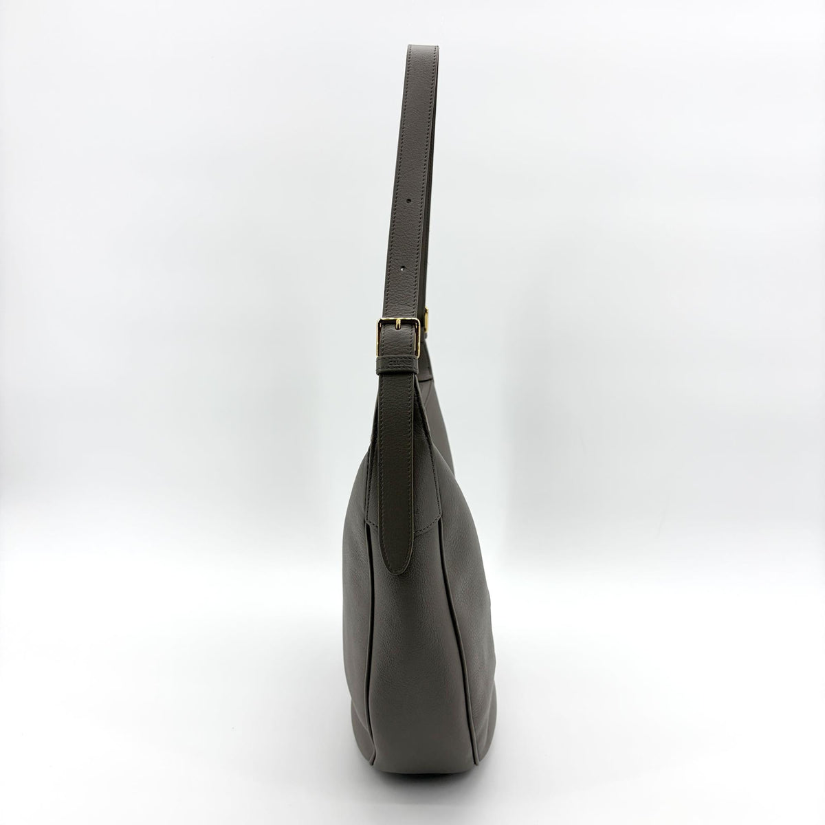 Celine Heloise Triomphe Embossed Leather Gray Leather Shoulder Bag Bag (Pre-Owned)