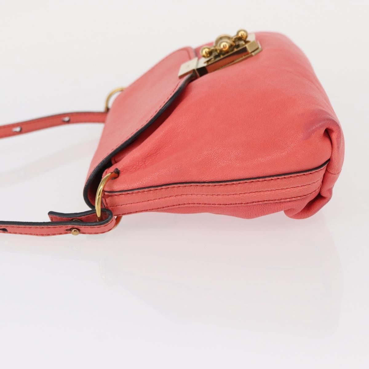 Chloe Elsie Leather Pink Leather Shoulder Bag Bag (Pre-Owned)