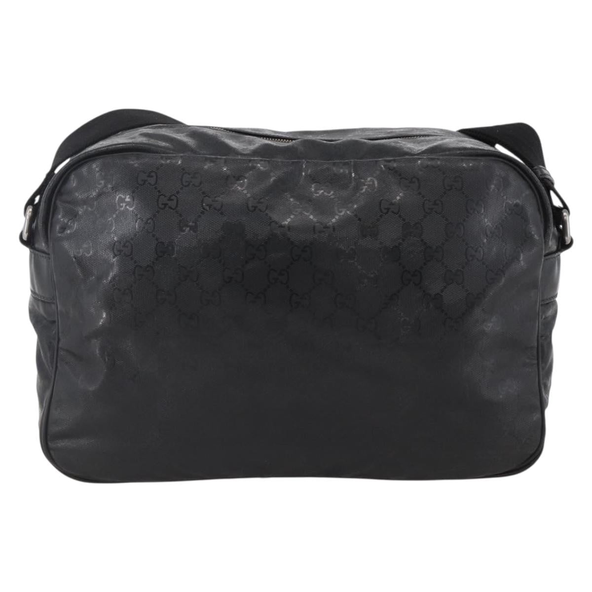 Gucci Zip Messenger Gg Imprime Black Canvas Shoulder Bag Bag (Pre-Owned)