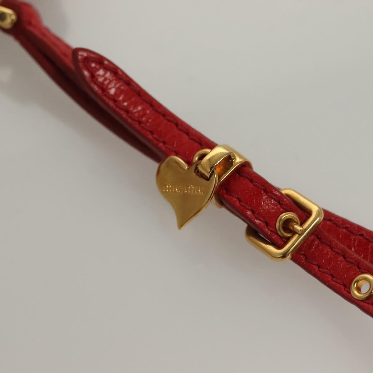 Miu Miu Zip Wristlet Leather Red Leather Clutche & Pouche Bag (Pre-Owned)