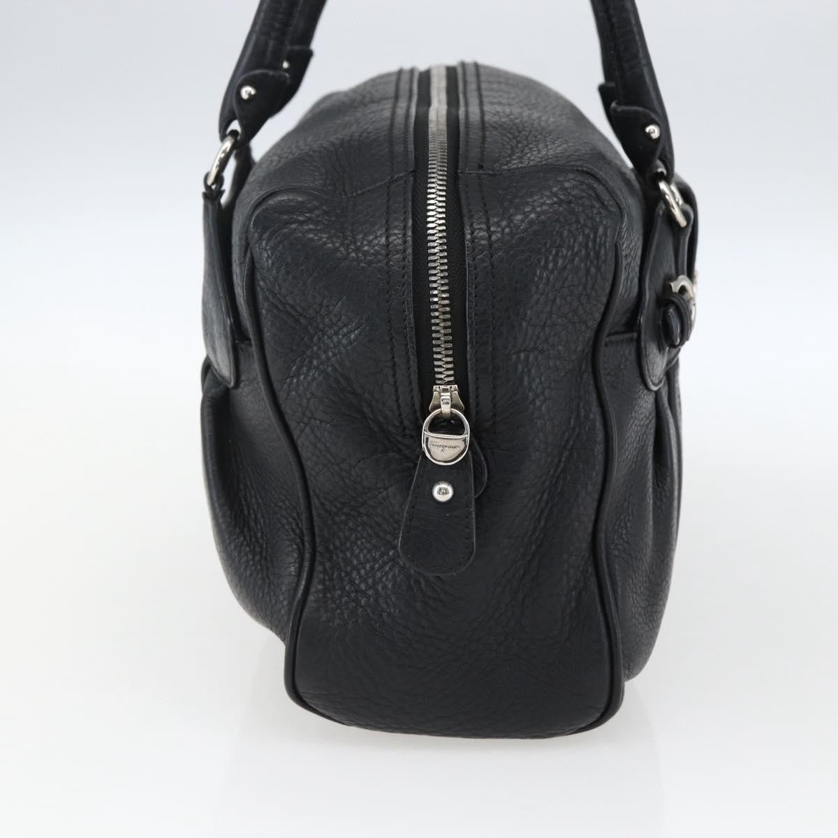 Salvatore Ferragamo Gancini Buckle Leather Black Leather Shoulder Bag Bag (Pre-Owned)