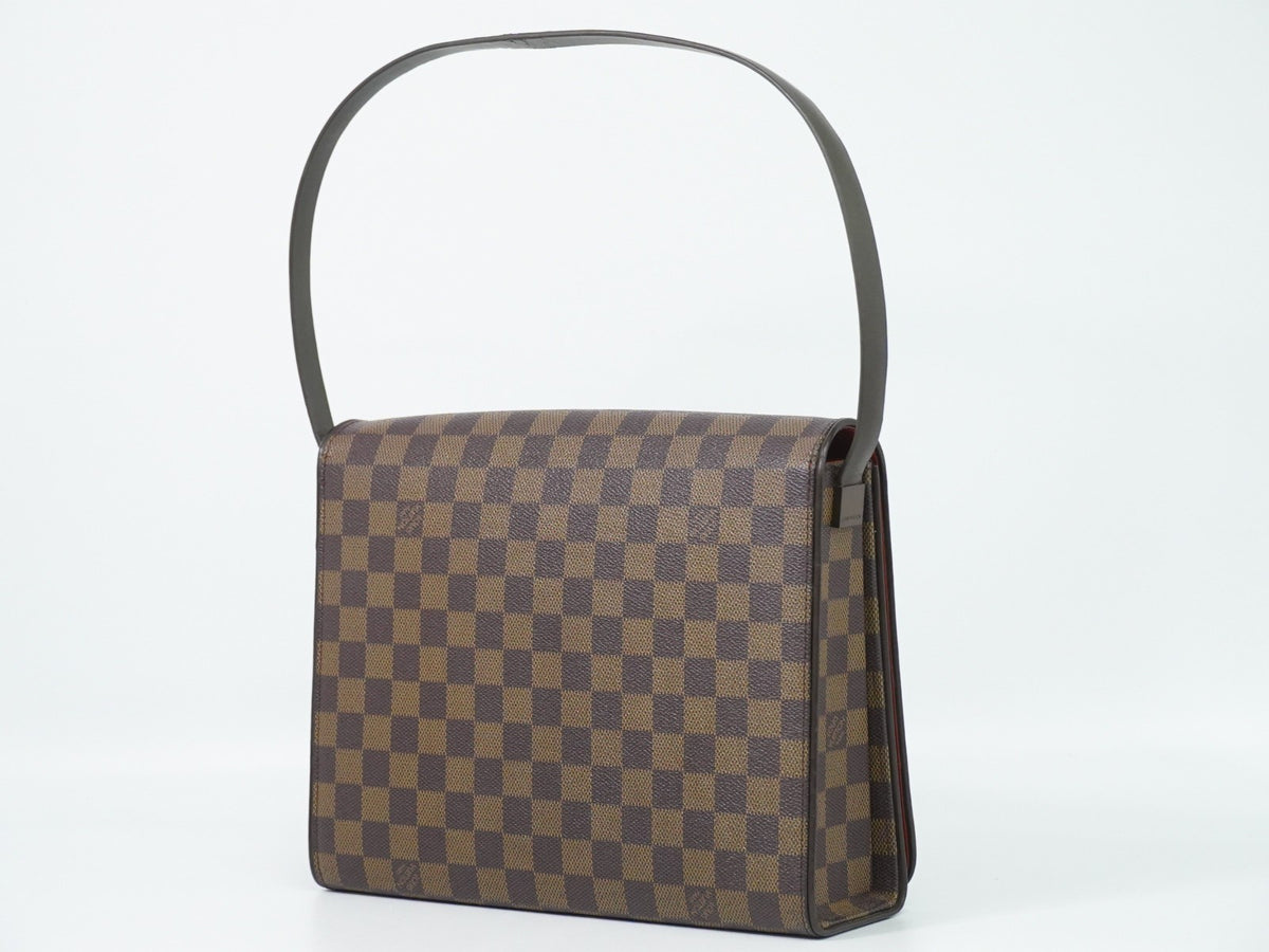 Louis Vuitton Tribeca Carre Damier Ebene Brown Canvas Shoulder Bag Bag (Pre-Owned)