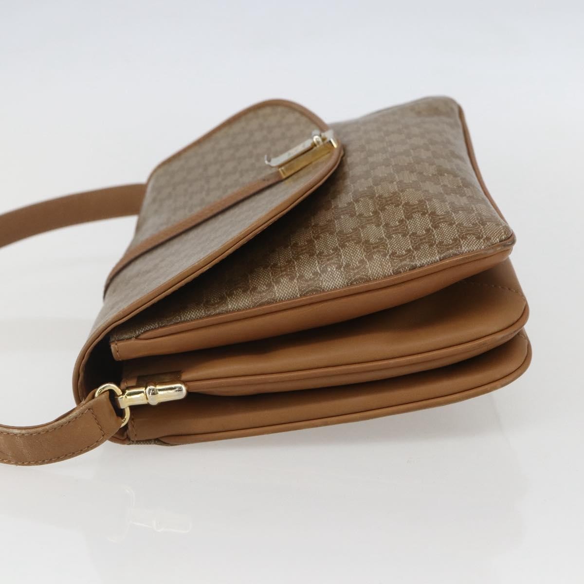 Celine Vintage Macadam Canvas And Leather Beige Canvas Shoulder Bag Bag (Pre-Owned)