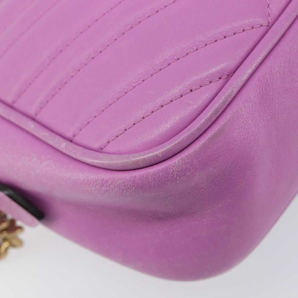 Gucci Gg Marmont Chain Matelasse Leather Pink Leather Crossbody Bag Bag (Pre-Owned)