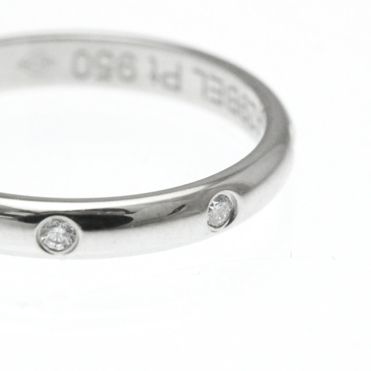 Cartier 1895 Wedding Band 3 Diamonds Platinum With Diamonds Silver Platinum Ring Jewelry (Pre-Owned)