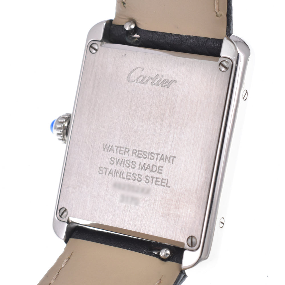 Cartier Tank Solo Quartz Stainless Steel And Leather Watch (Pre-Owned)