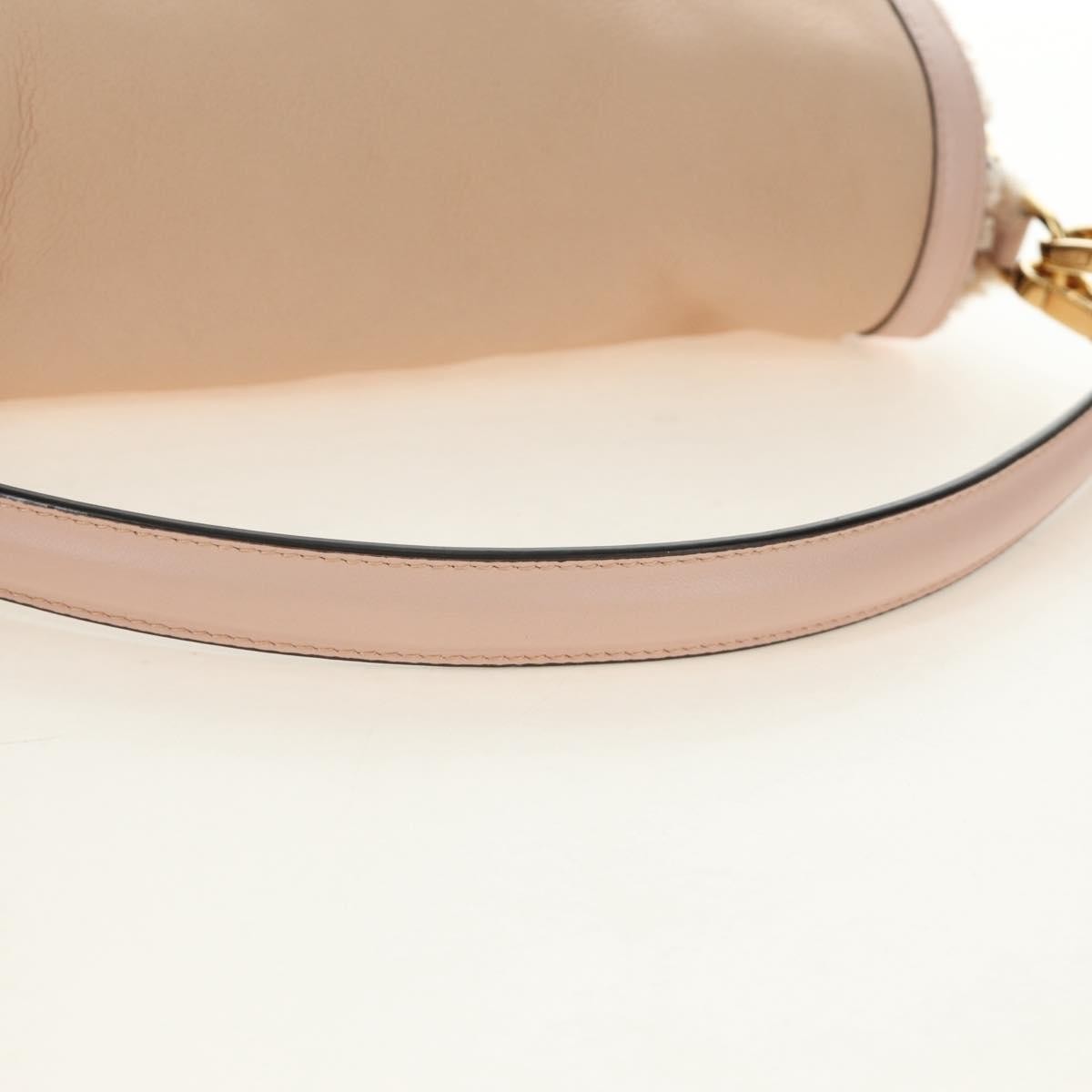 Fendi Mamma Baguette Zucca Canvas Beige Leather Shoulder Bag Bag (Pre-Owned)