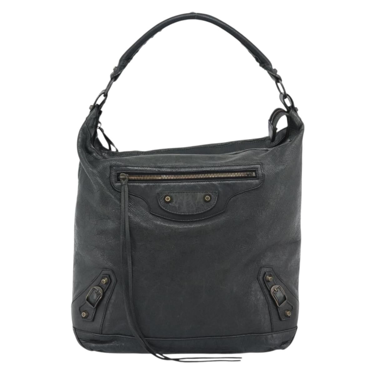 Balenciaga Giant Studs Day Hobo Leather Green Leather Shoulder Bag Bag (Pre-Owned)