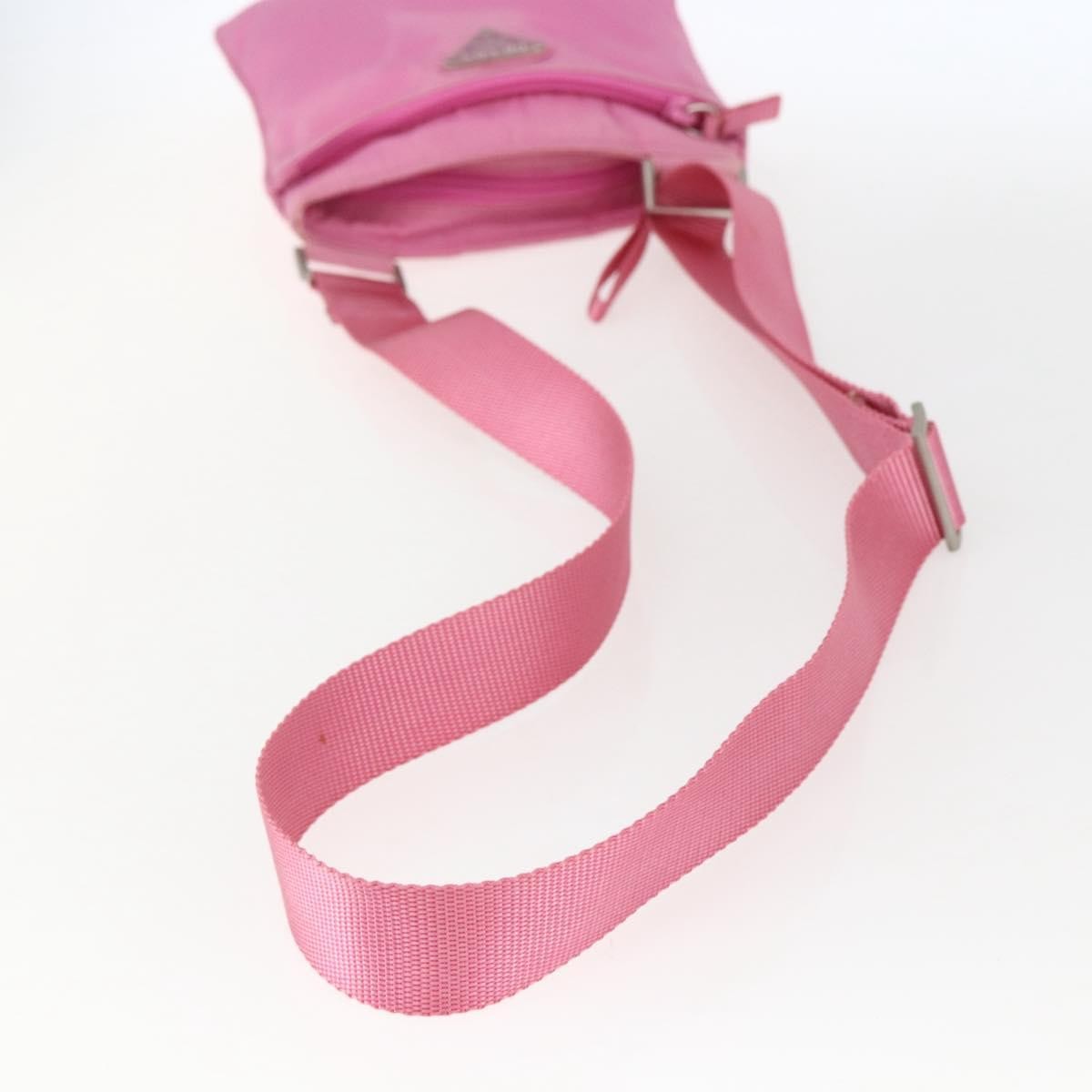 Prada Front Pocket Messenger Tessuto Pink Nylon Shoulder Bag Bag (Pre-Owned)