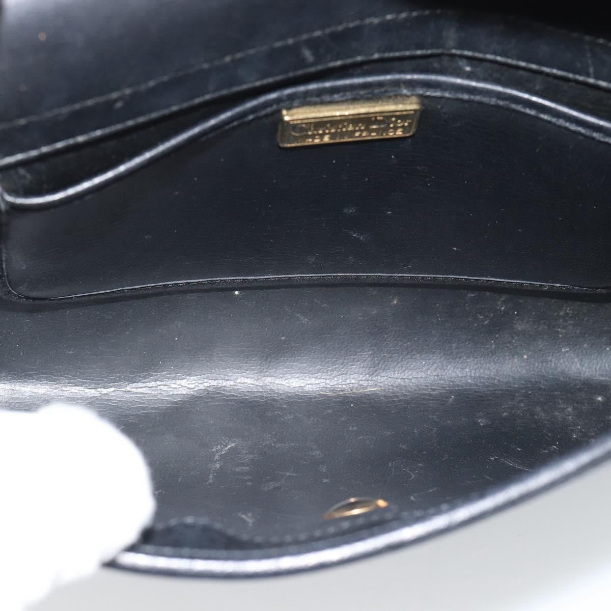 Christian Dior Vintage Cd Flap Leather Black Leather Shoulder Bag Bag (Pre-Owned)