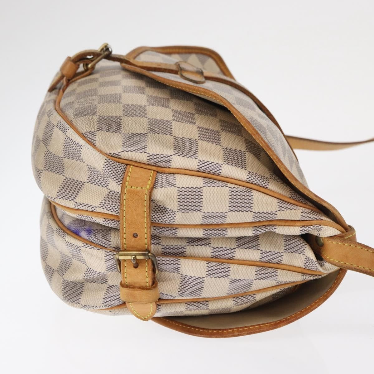 Louis Vuitton Saumur Damier Ebene Beige Canvas Shoulder Bag Bag (Pre-Owned)