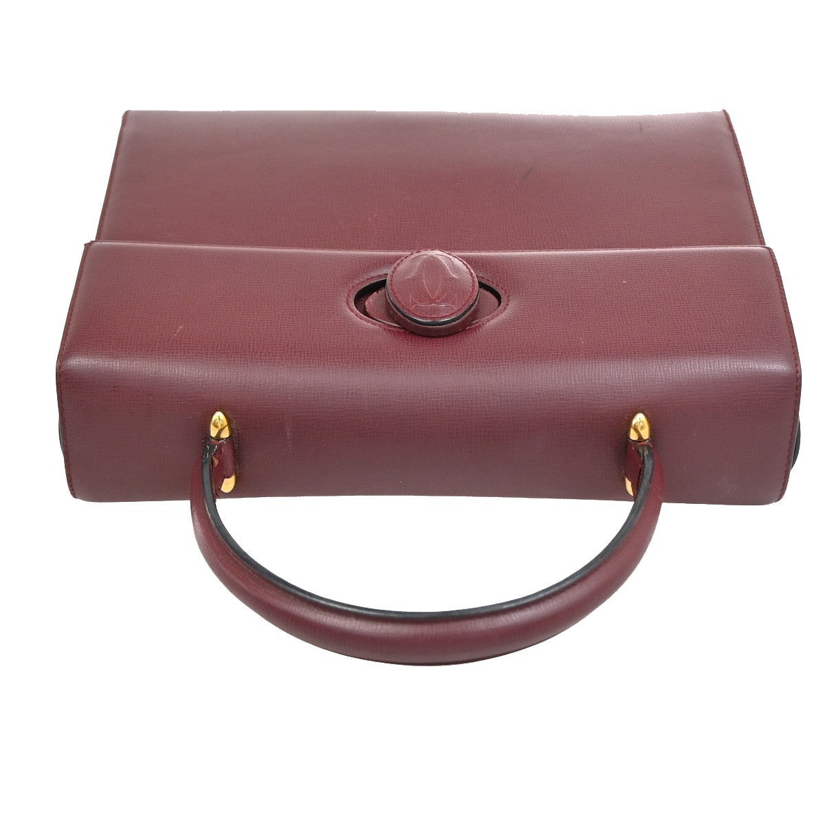 Cartier Must De Cartier Leather Burgundy Leather Handbag (Pre-Owned)