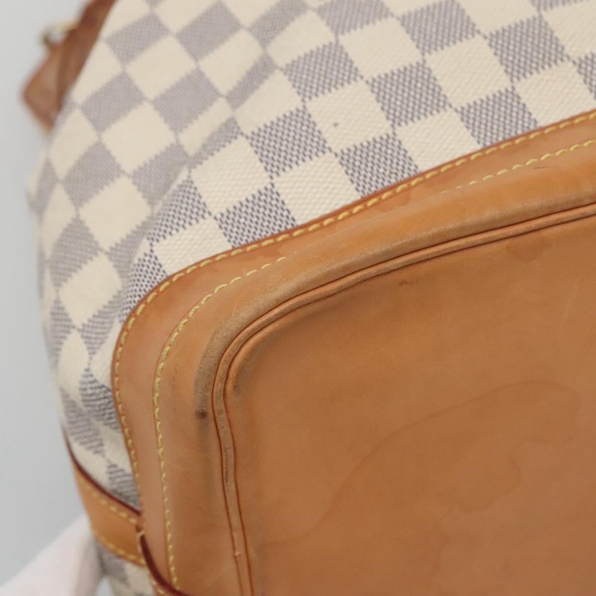 Louis Vuitton Noe Damier Ebene White Canvas Shoulder Bag Bag (Pre-Owned)