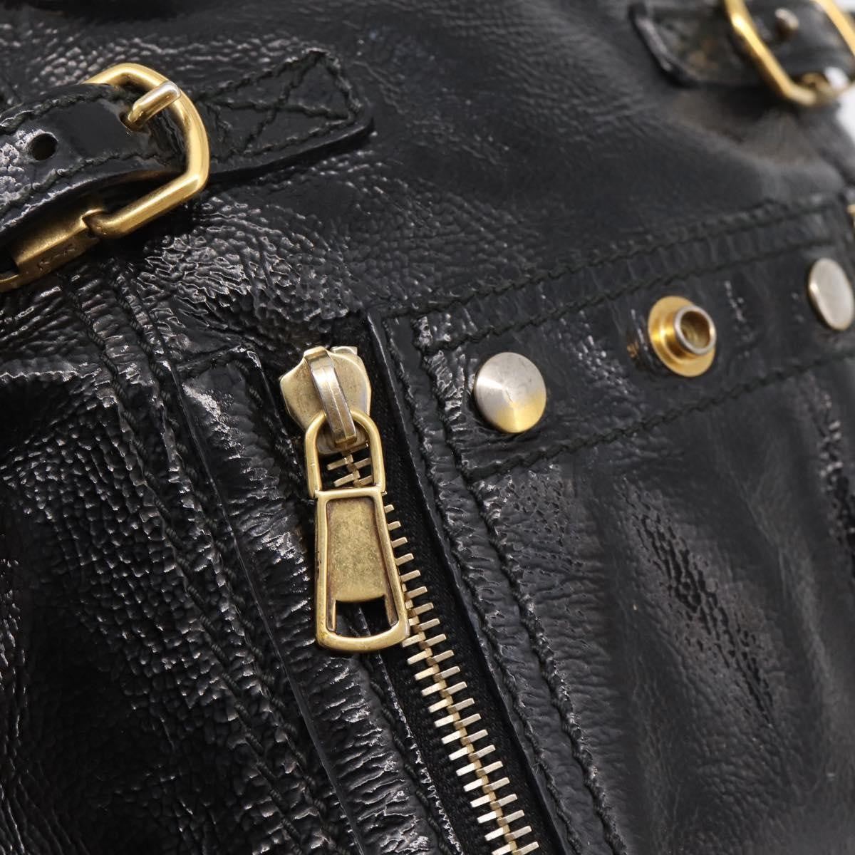 Saint Laurent Downtown Patent Black Patent_Leather Tote Bag Bag (Pre-Owned)