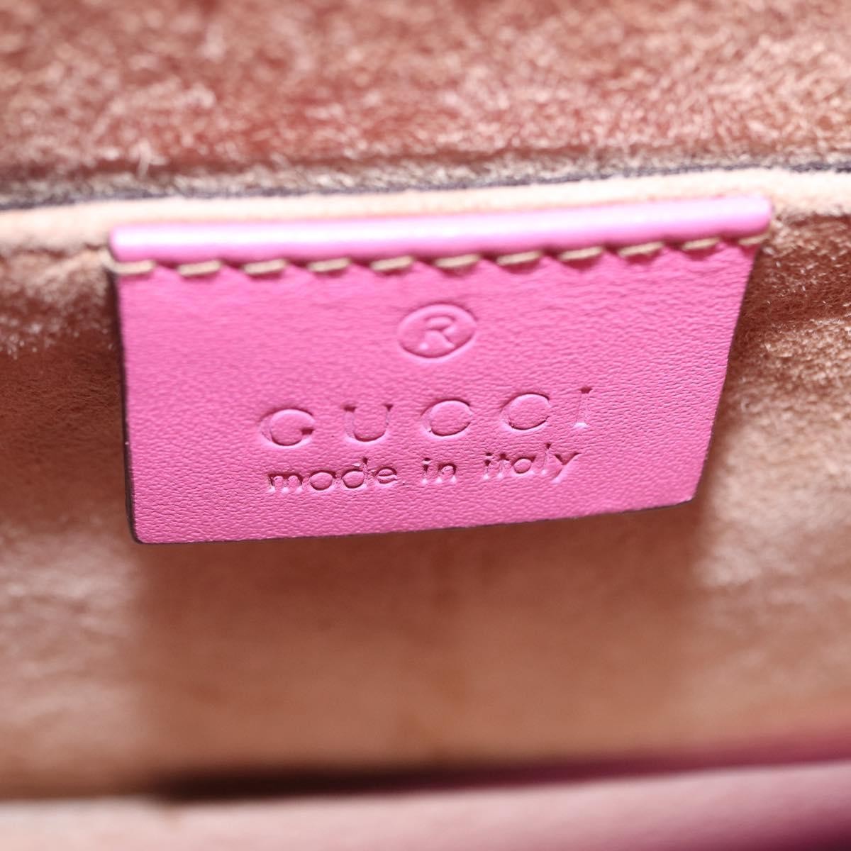 Gucci Sylvie Chain Leather Pink Leather Shoulder Bag Bag (Pre-Owned)