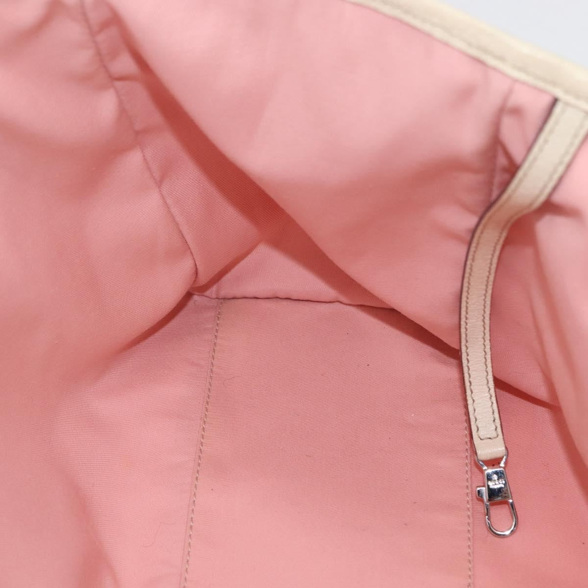 Gucci Web Handle Buckle Tote Gg Canvas And Leather Pink Canvas Tote Bag Bag (Pre-Owned)